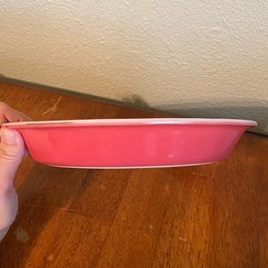 Pink Pyrex pie plate